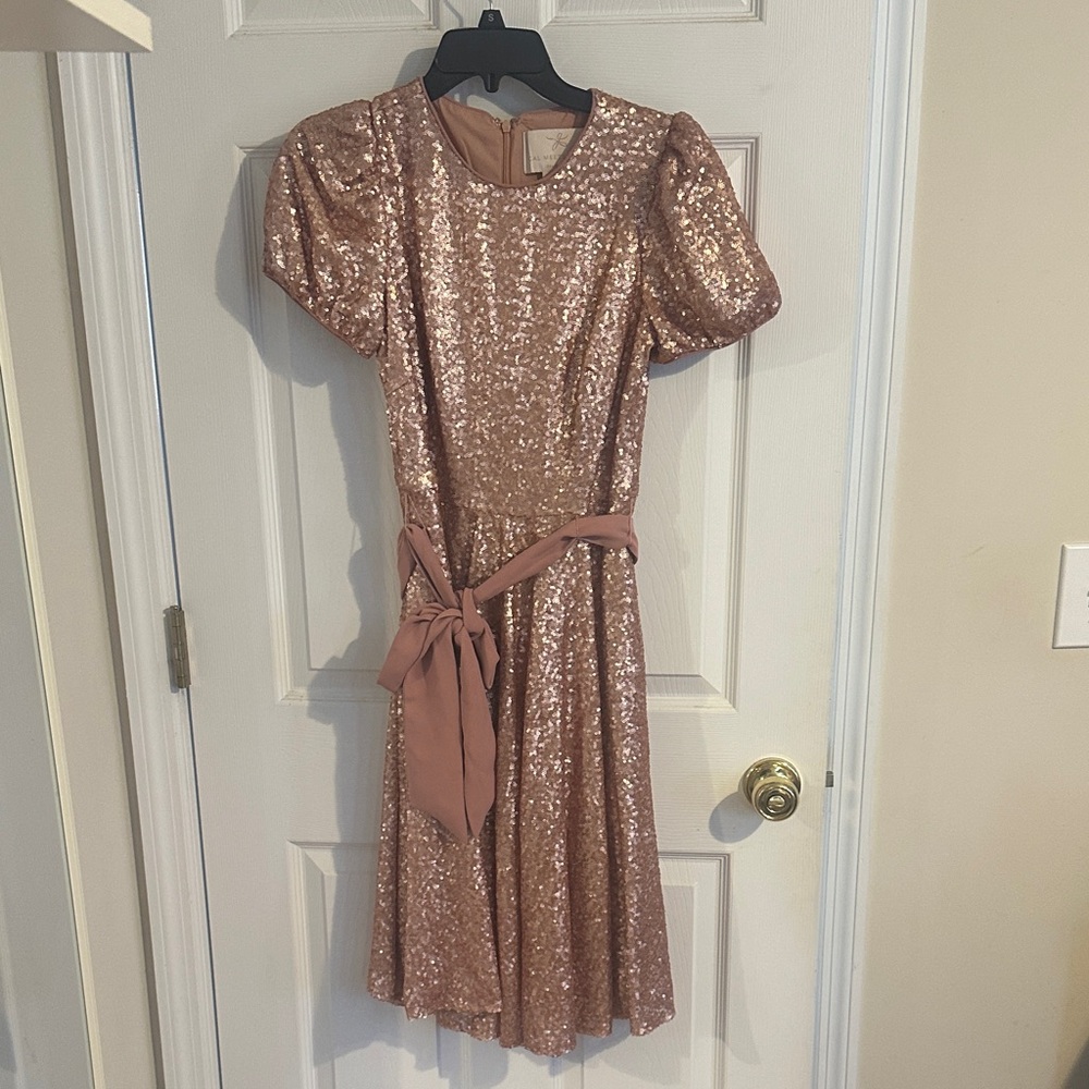 Gal Meets Glam Rose Gold Sequin Dress